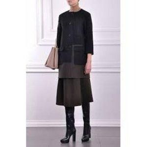 Jil Sander Women Contrasting Panels Coat Sz 44 Ita